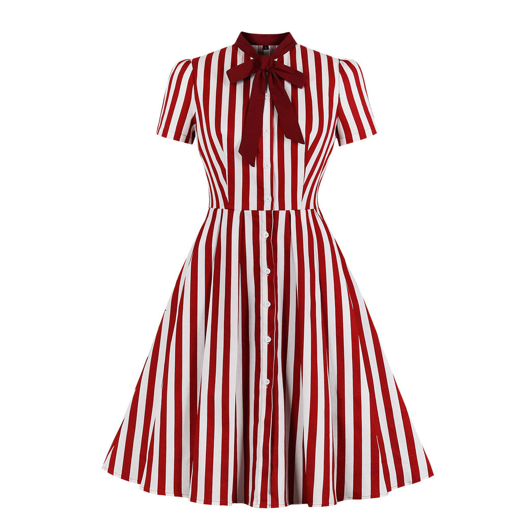 Striped button vintage dress