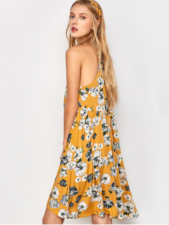 Sleeveless printed vintage dress