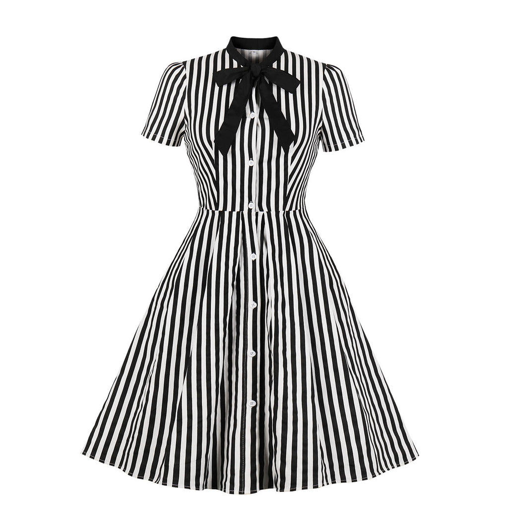Striped button vintage dress