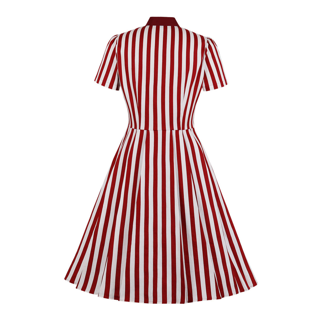 Striped button vintage dress