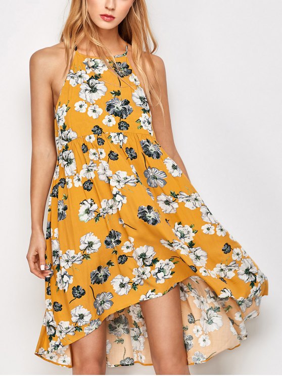 Sleeveless printed vintage dress