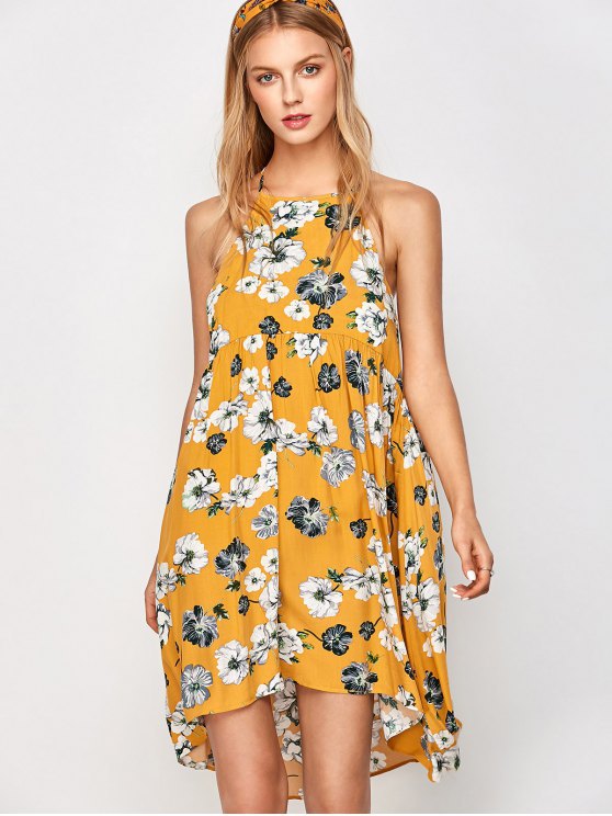 Sleeveless printed vintage dress