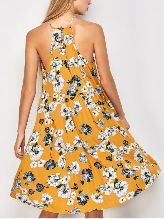 Sleeveless printed vintage dress