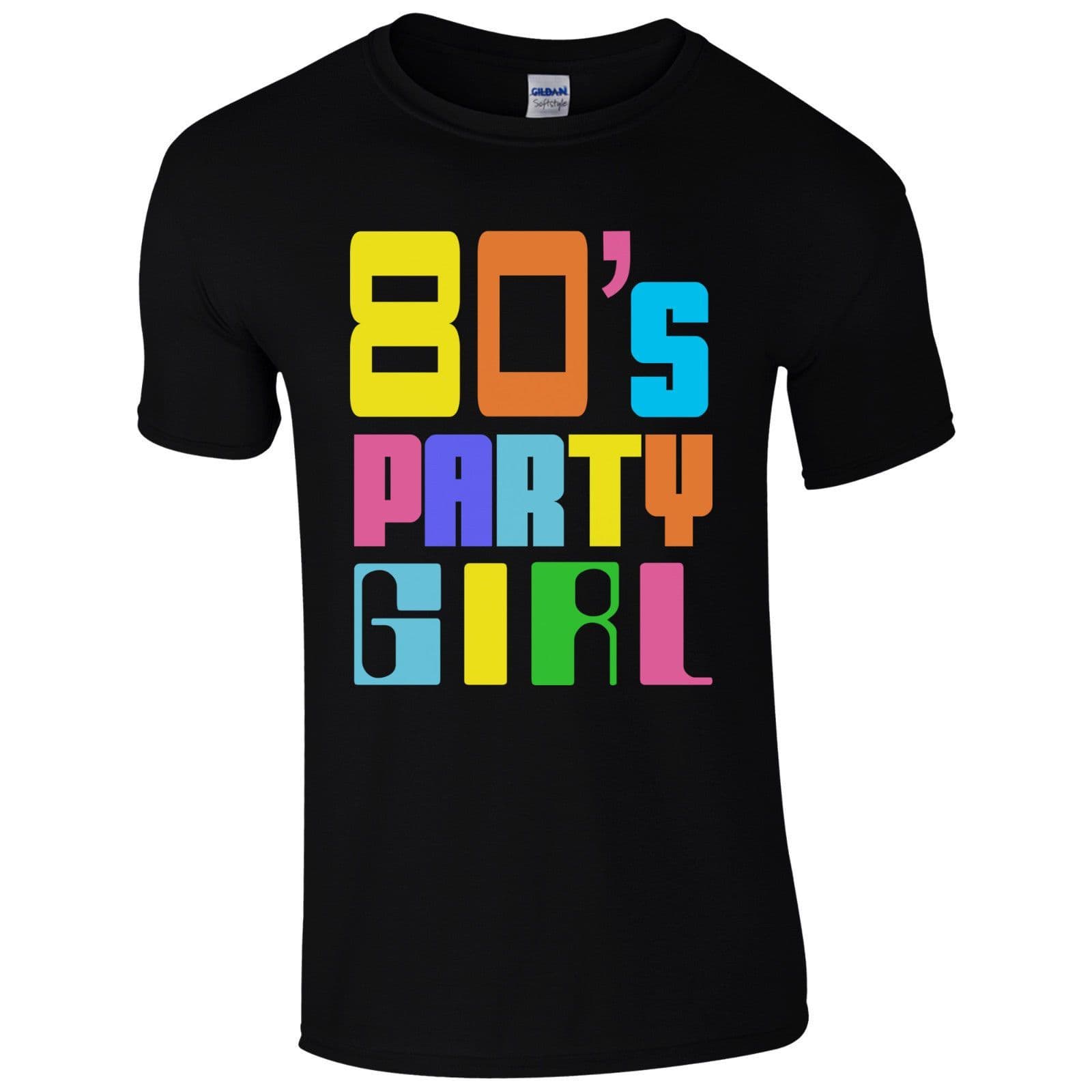 80's Party Girl T-Shirt - Retro 80s Fancy Dress I Love 2 Party Unisex Gift Top