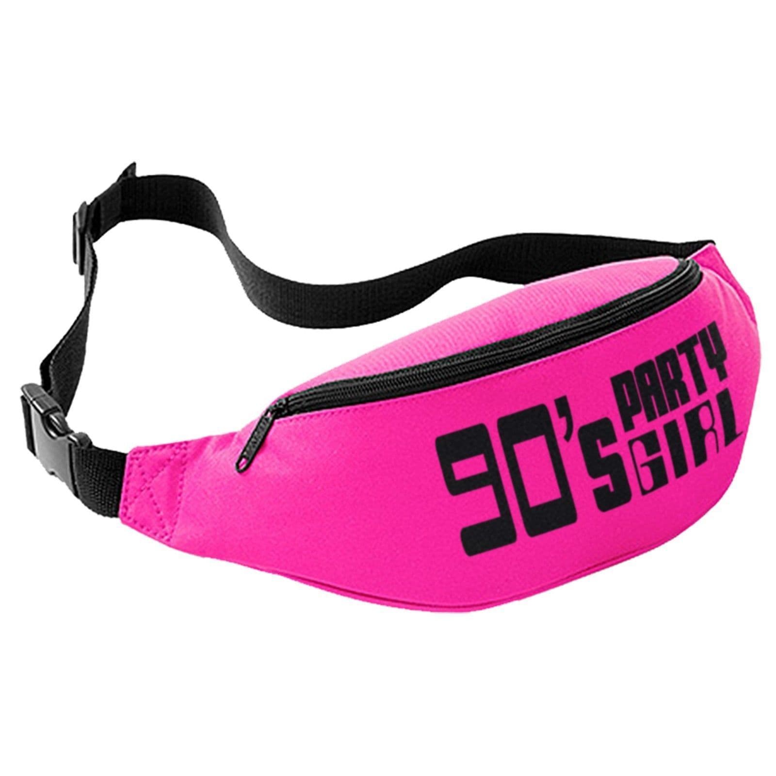 90's Party Girl Bum Bag - 90s Fancy Dress 1990 Neon I Love 2 Festival Pack Waist
