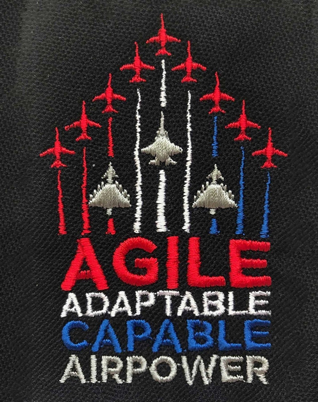 Agile Adaptable Capable Airpower Aircraft Embroidered Red Arrows Polo T-shirt