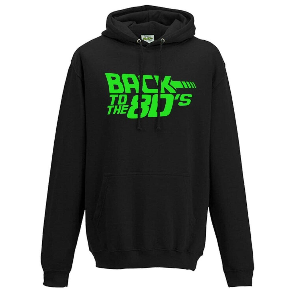 Back To The 80's Hoodie - Fancy Dress Neon Print Love 80s Party Dance Club Top