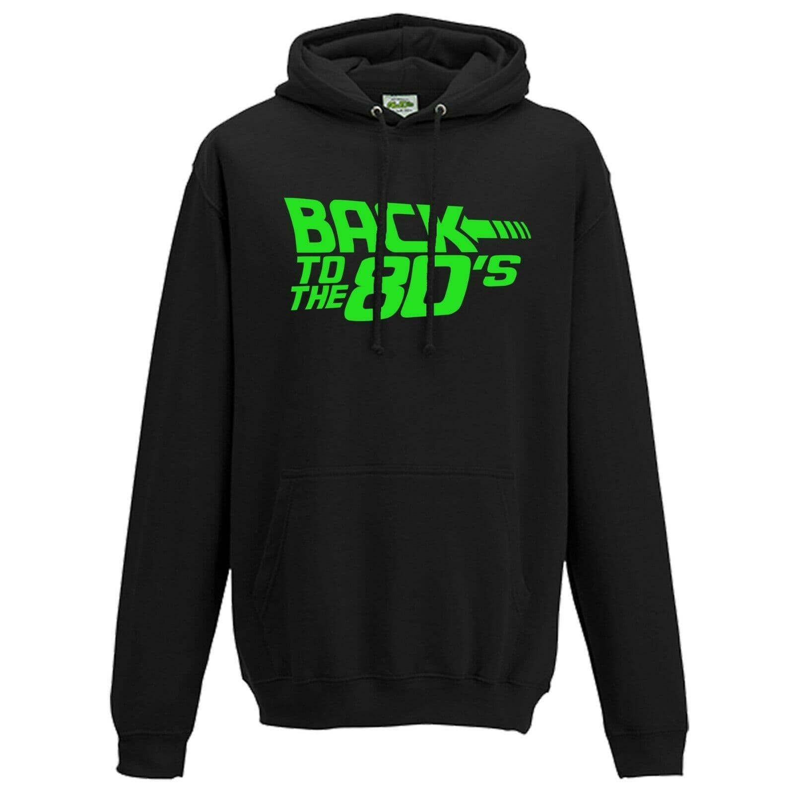 Back To The 80's Hoodie - Fancy Dress Neon Print Love 80s Party Dance Club Top