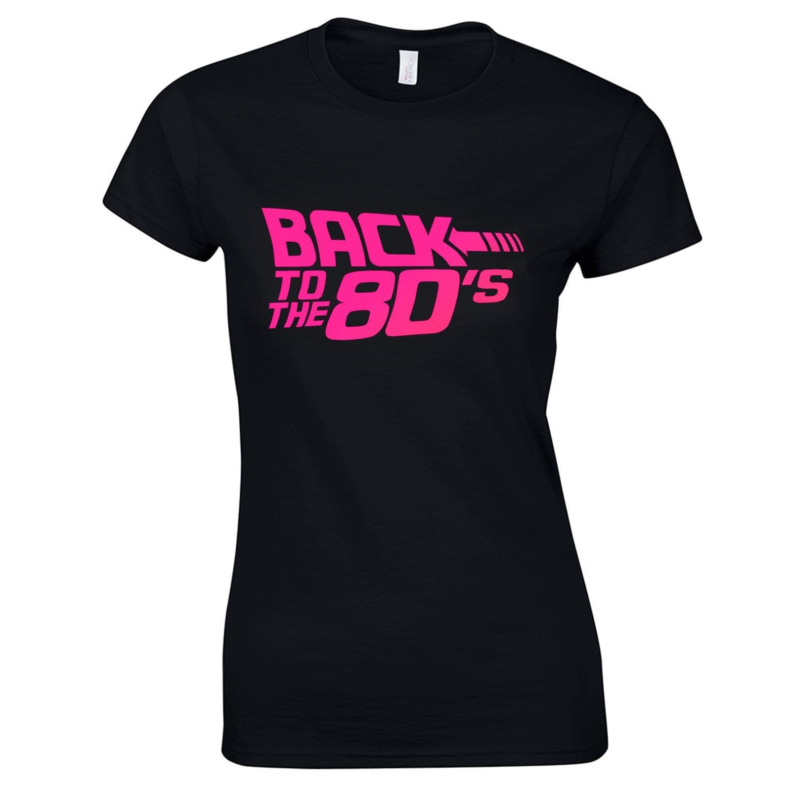 Back To The 80's Ladies Fitted T-Shirt Fancy Dress Neon Print Love 80s Party Top