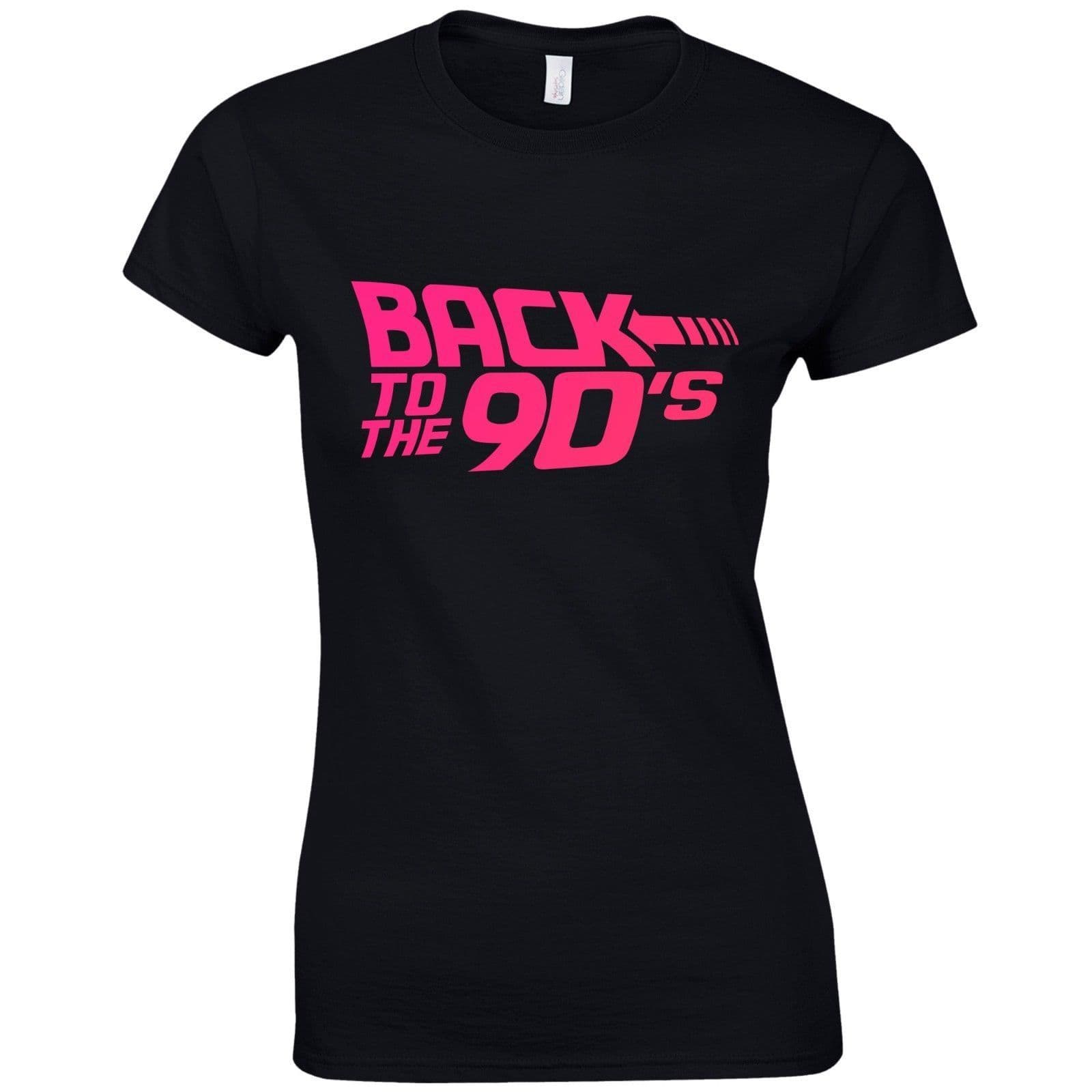 Back To The 90's Ladies Fitted T-Shirt Fancy Dress Neon Print Love 90s Party Top