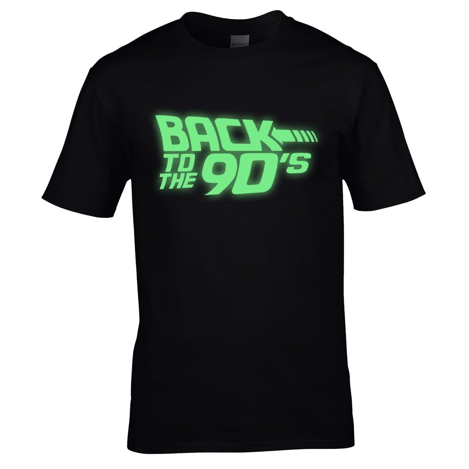 Back To The 90's T-Shirt - Fancy Dress Glow in the Dark Print Love 90s Party Top