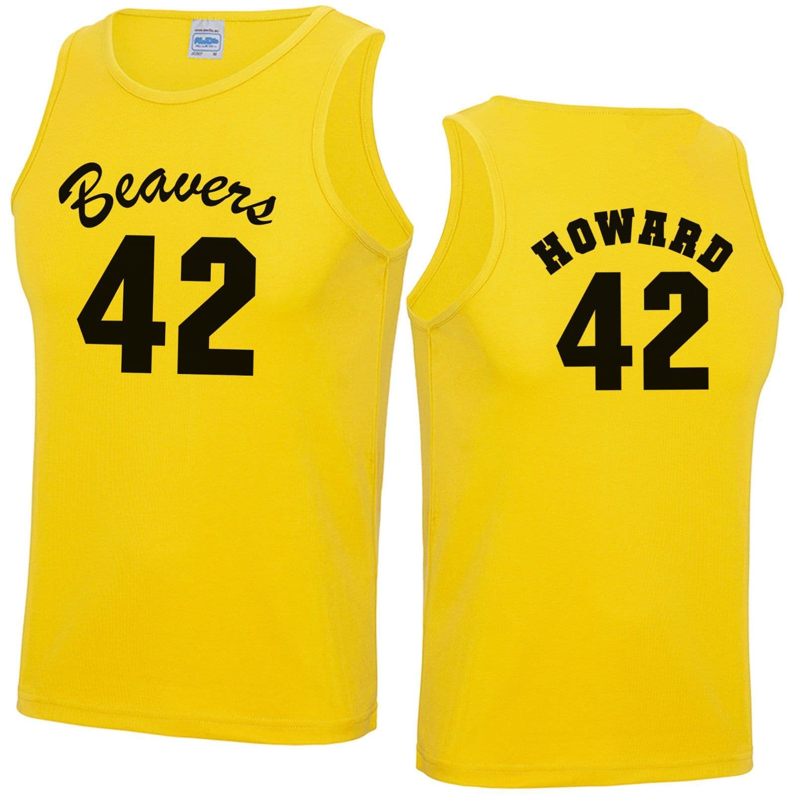 Beavers 42 Basketball Vest Top - Fancy Dress Costume Howard Teen Wolf Mens Top