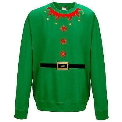 Christmas Elf Suit Sweatshirt - Cute Santa's Little Helper Funny Gift Jumper Top