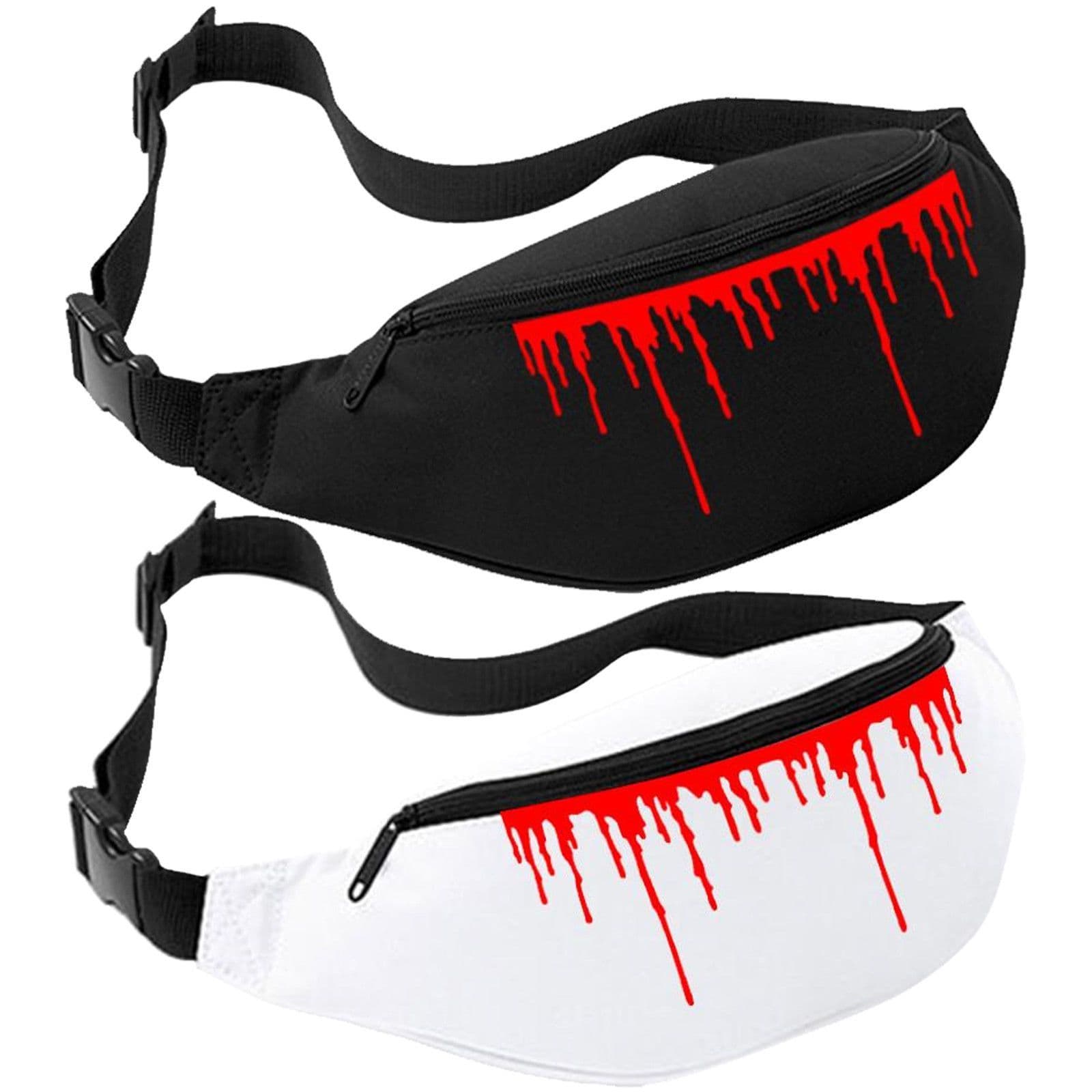 Dripping Red Blood Bum Bag - Halloween Belt Fanny Pack Horror Purse Hip Wallet