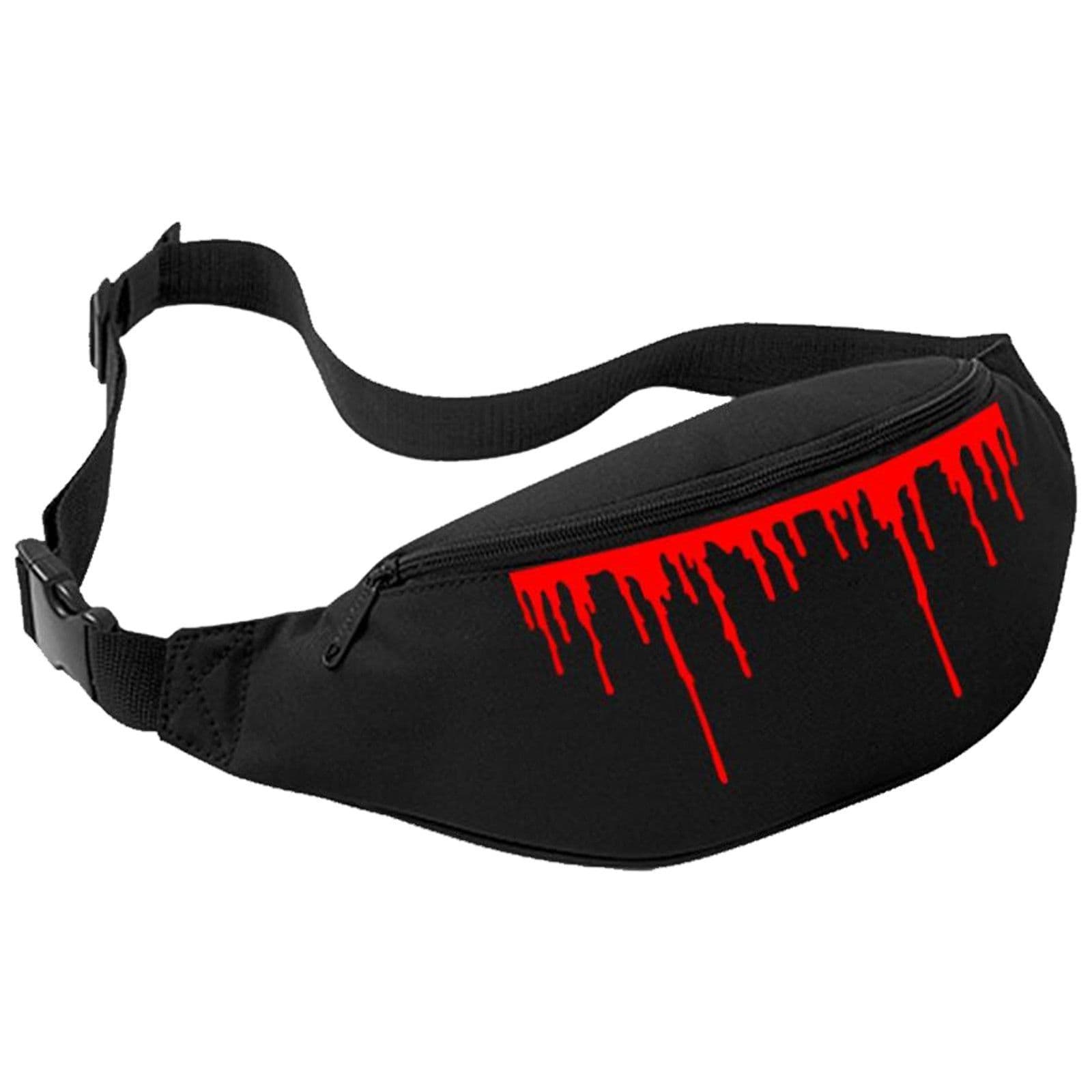 Dripping Red Blood Bum Bag - Halloween Belt Fanny Pack Horror Purse Hip Wallet