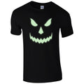 Halloween Scary T-Shirt - Pumpkin Glow In The Dark Face Unisex Mens Gift Top