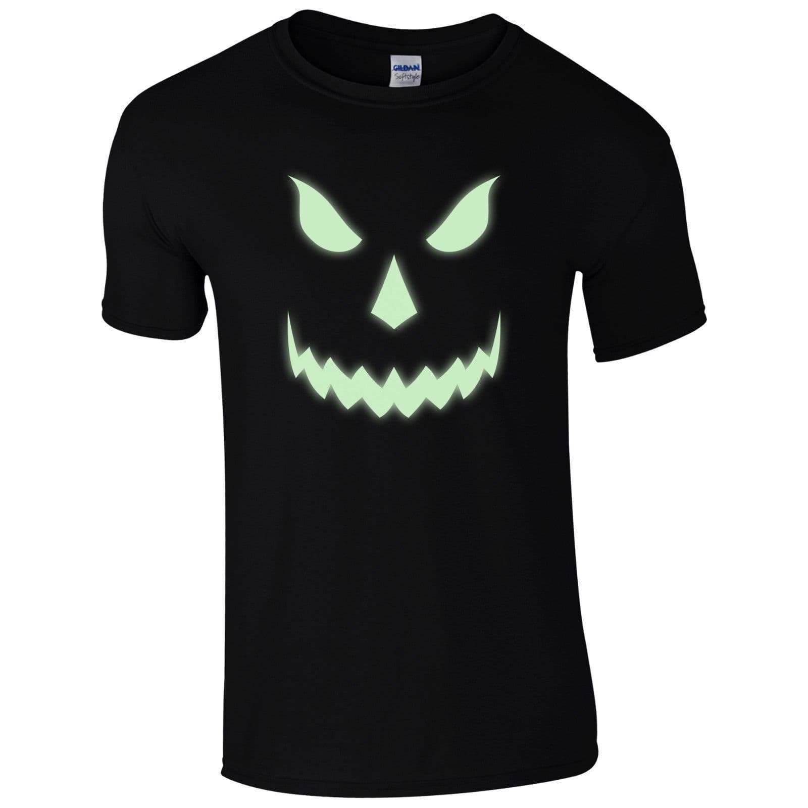 Halloween Scary T-Shirt - Pumpkin Glow In The Dark Face Unisex Mens Gift Top