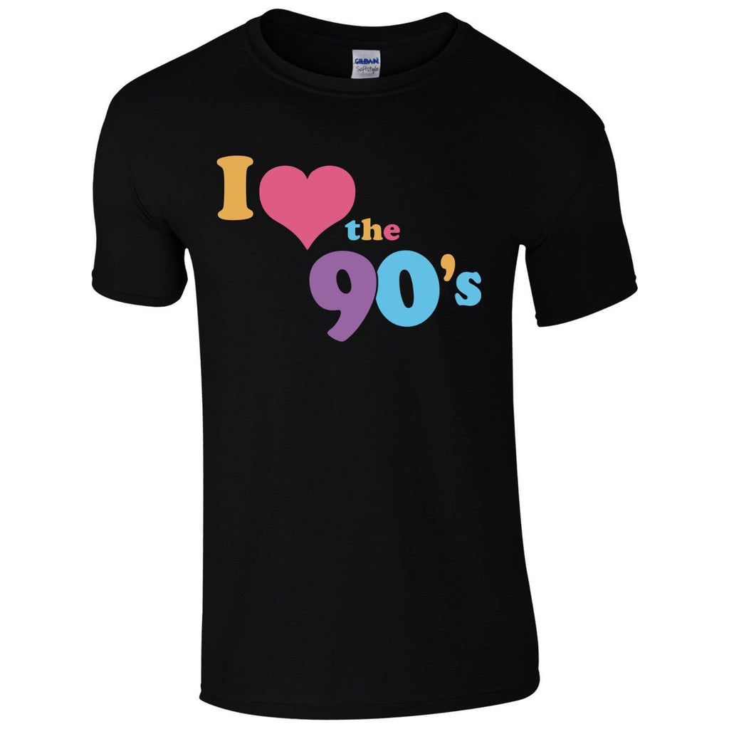 I Love The 1990s T-Shirt - Retro 90's Fancy Dress Pop Star Unisex Gift Party Top