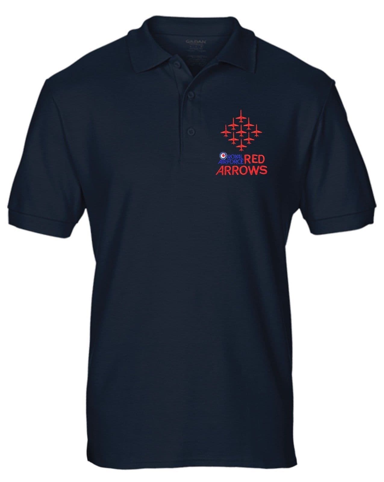 Red Arrows Diamond 9 RAF Display Team Aircraft Embroidered Polo T-shirt S - 3XL