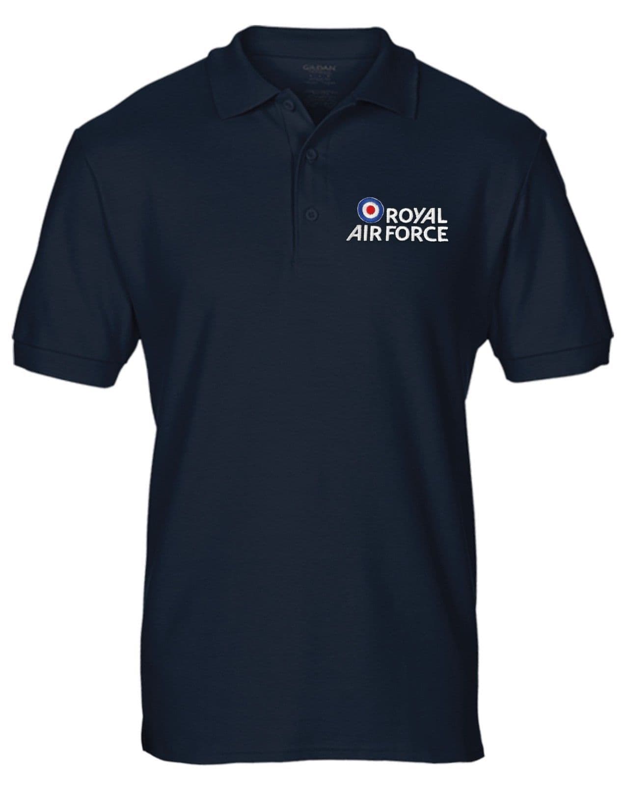 Royal Air Force Logo Embroidered RAF MOD Licenced Polo T-shirt - Colour Choice