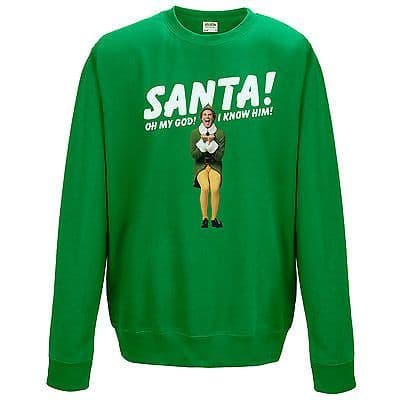SANTA! I KNOW HIM! Sweatshirt Funny Buddy The Elf Inspired Christmas Gift Jumper