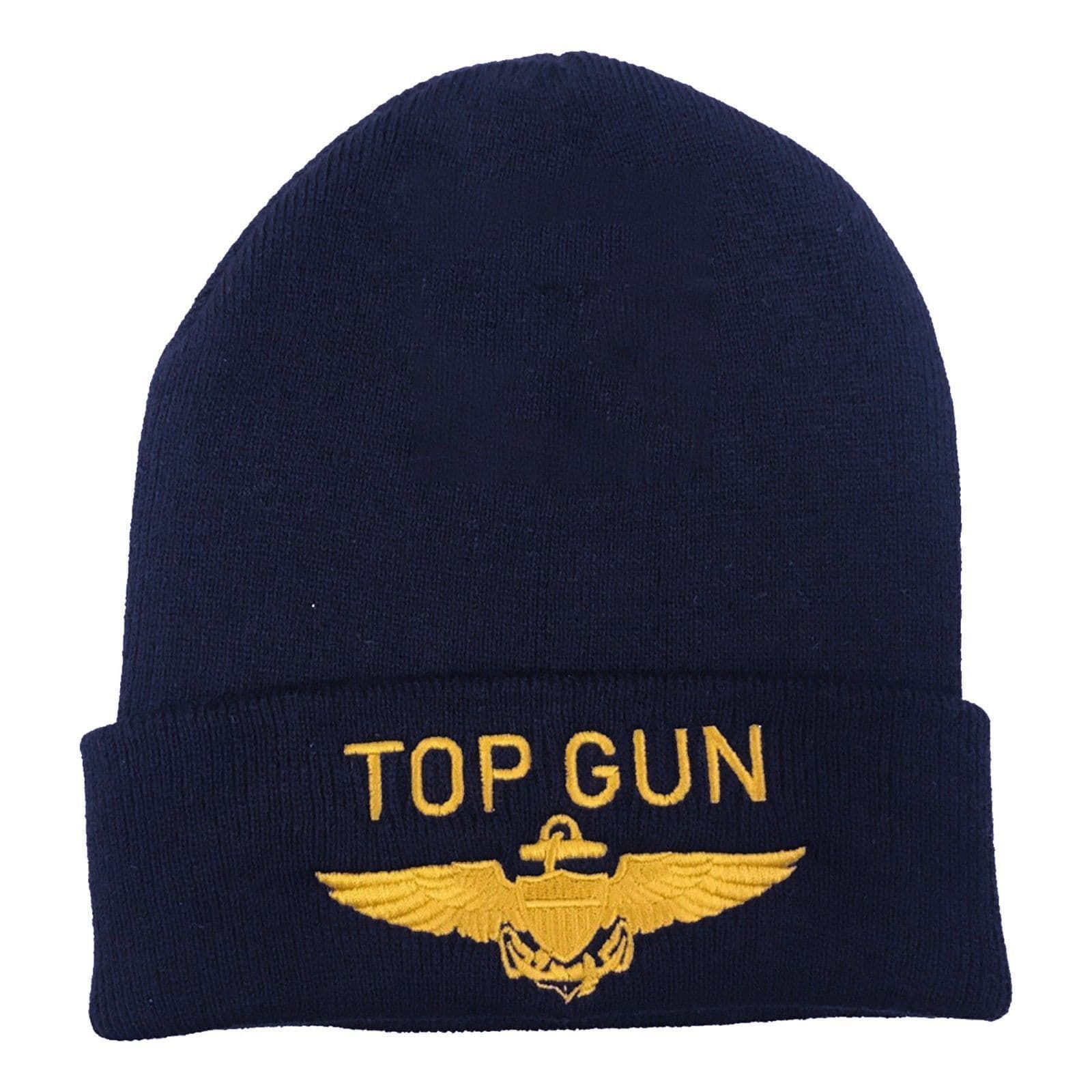 Top Gun Gold Embroidered Beanie Hat