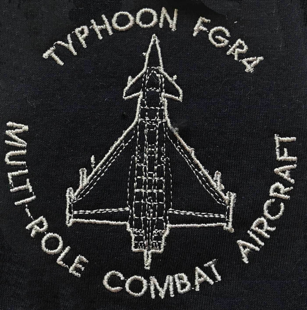 Tyhoon FGR4 RAF Multi-role Combat Aircraft Embroidered Blueprint Polo T-shirt