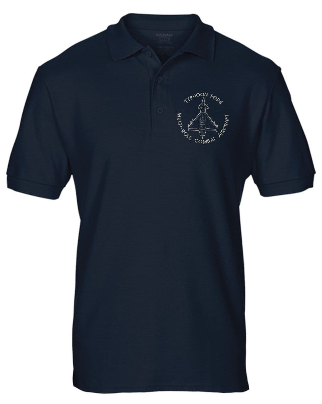 Tyhoon FGR4 RAF Multi-role Combat Aircraft Embroidered Blueprint Polo T-shirt