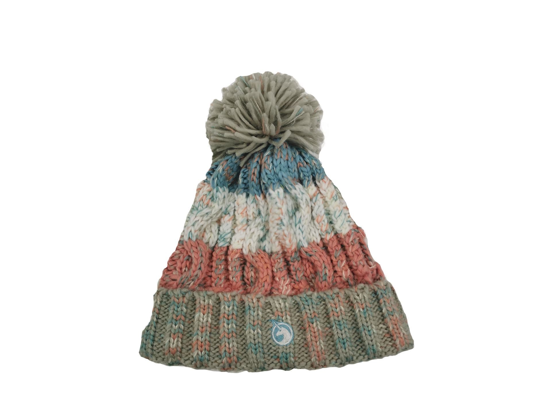 Unicorn Headwear Corkscrew Acrylic Knitted Fleece Lined Pom Pom Ski Beanie Hat