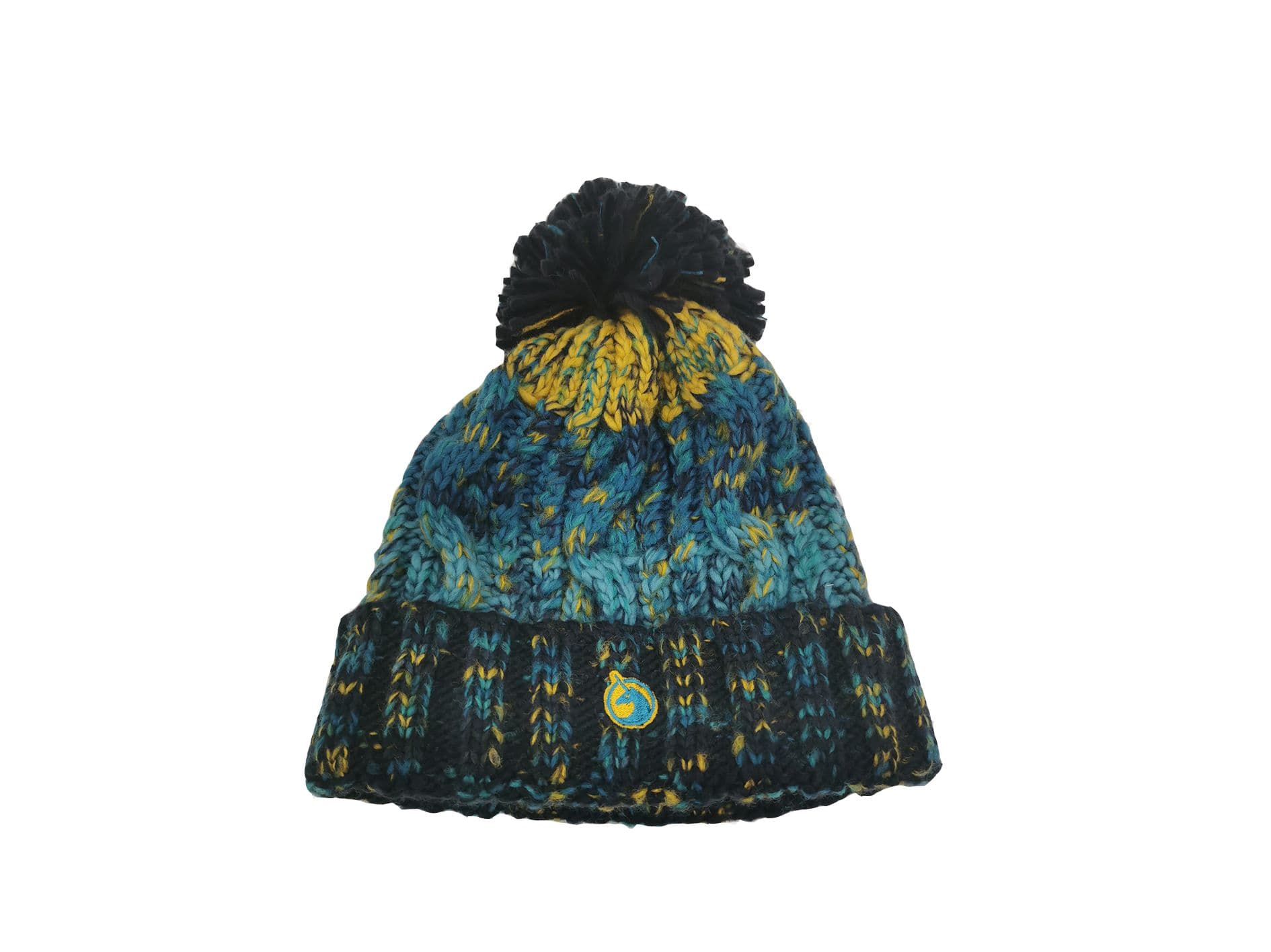 Unicorn Headwear Corkscrew Acrylic Knitted Fleece Lined Pom Pom Ski Beanie Hat