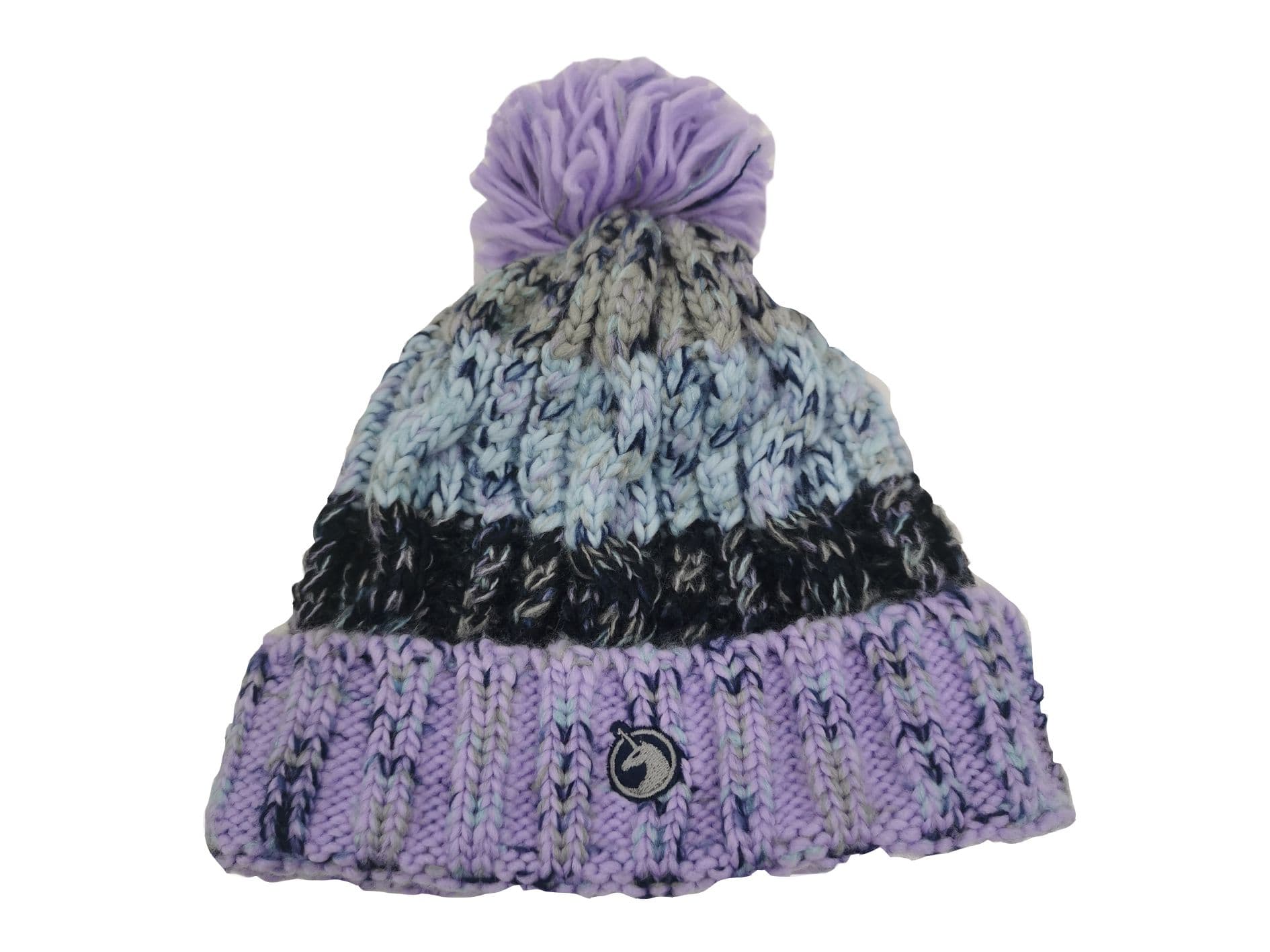 Unicorn Headwear Corkscrew Acrylic Knitted Fleece Lined Pom Pom Ski Beanie Hat