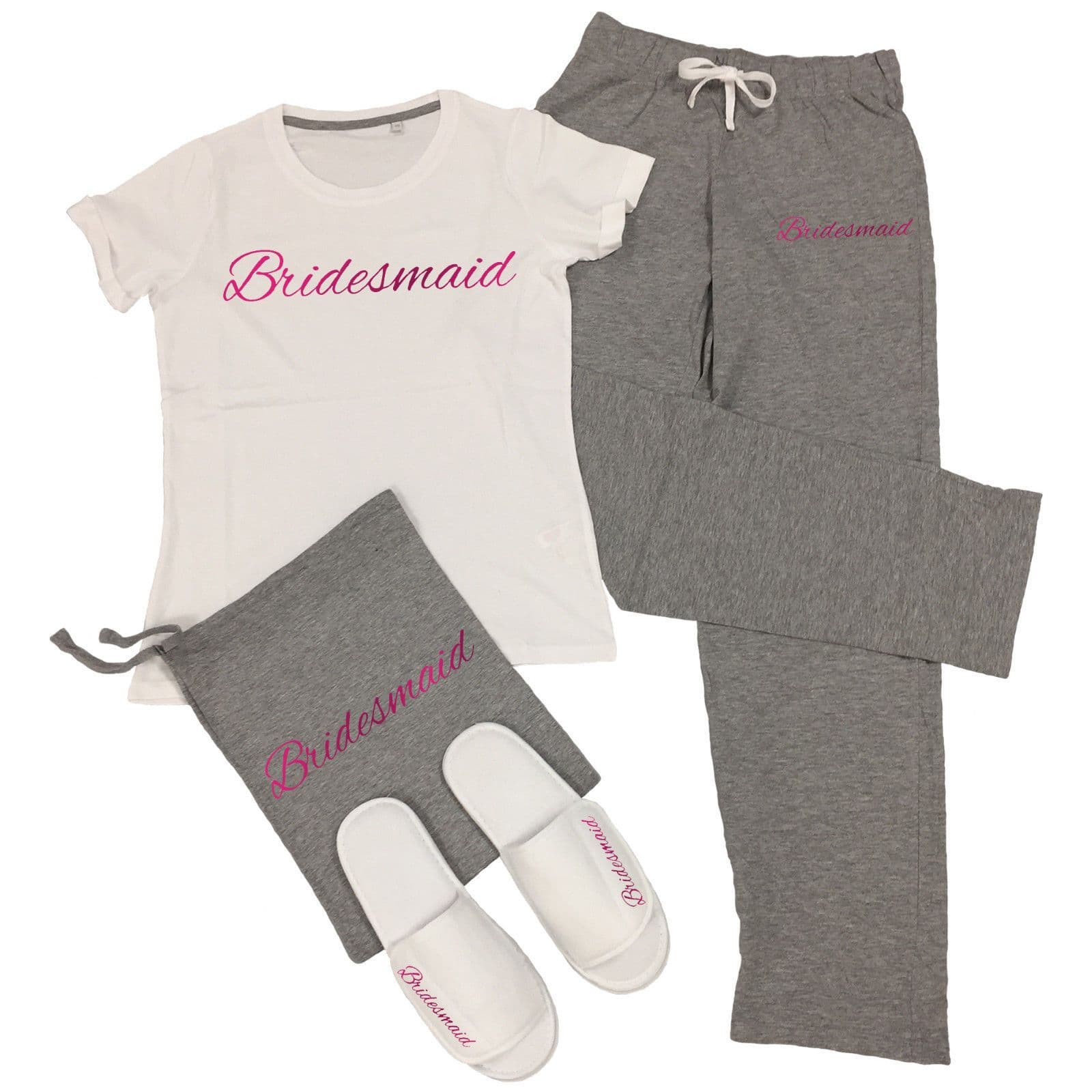 Wedding T-Shirt & Trousers Pyjamas Set Hen Do Party Night Bride To Be Bridesmaid